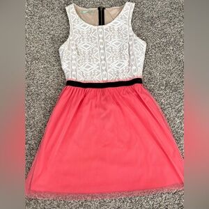 Maurices White and Pink Mini Dress
